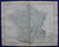FRANCE, original antique atlas