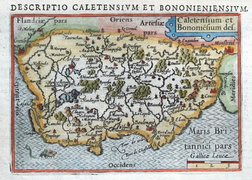 Mappa antica francia calais - antica,