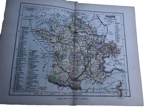 1905 mappa francia e - mappa,