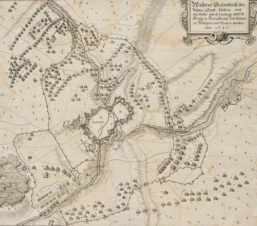 Mappa militare assedio - militare., arras