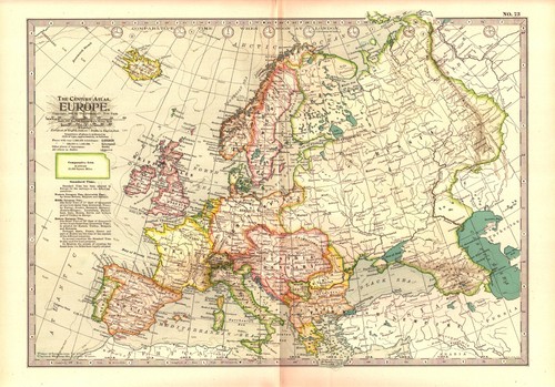 Mappa europa 1897 - mappa, confini