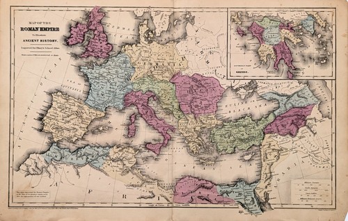 1845 impero romano mappa - romano,