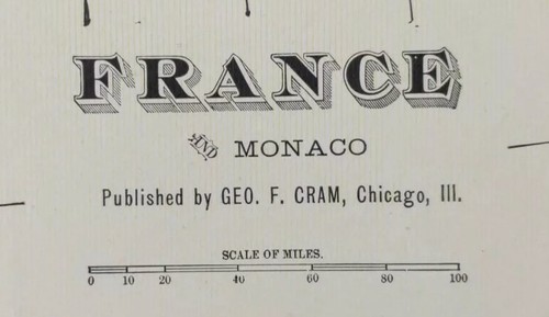 Mappa francia 1901 vintage - francia,